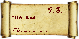 Illés Bató névjegykártya